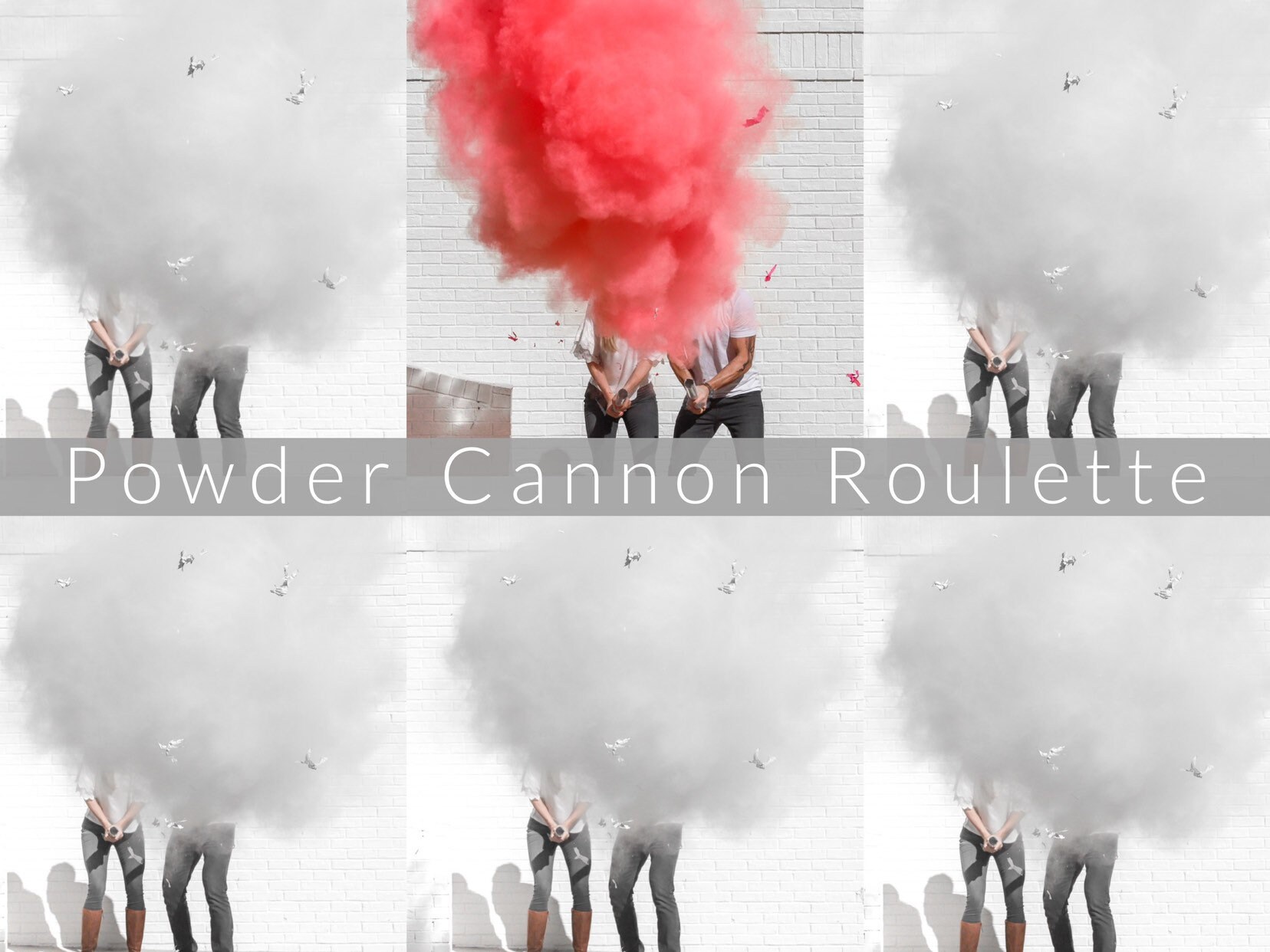 24 Gender Reveal Roulette Cannon in Powder or Powder & Confetti Pink