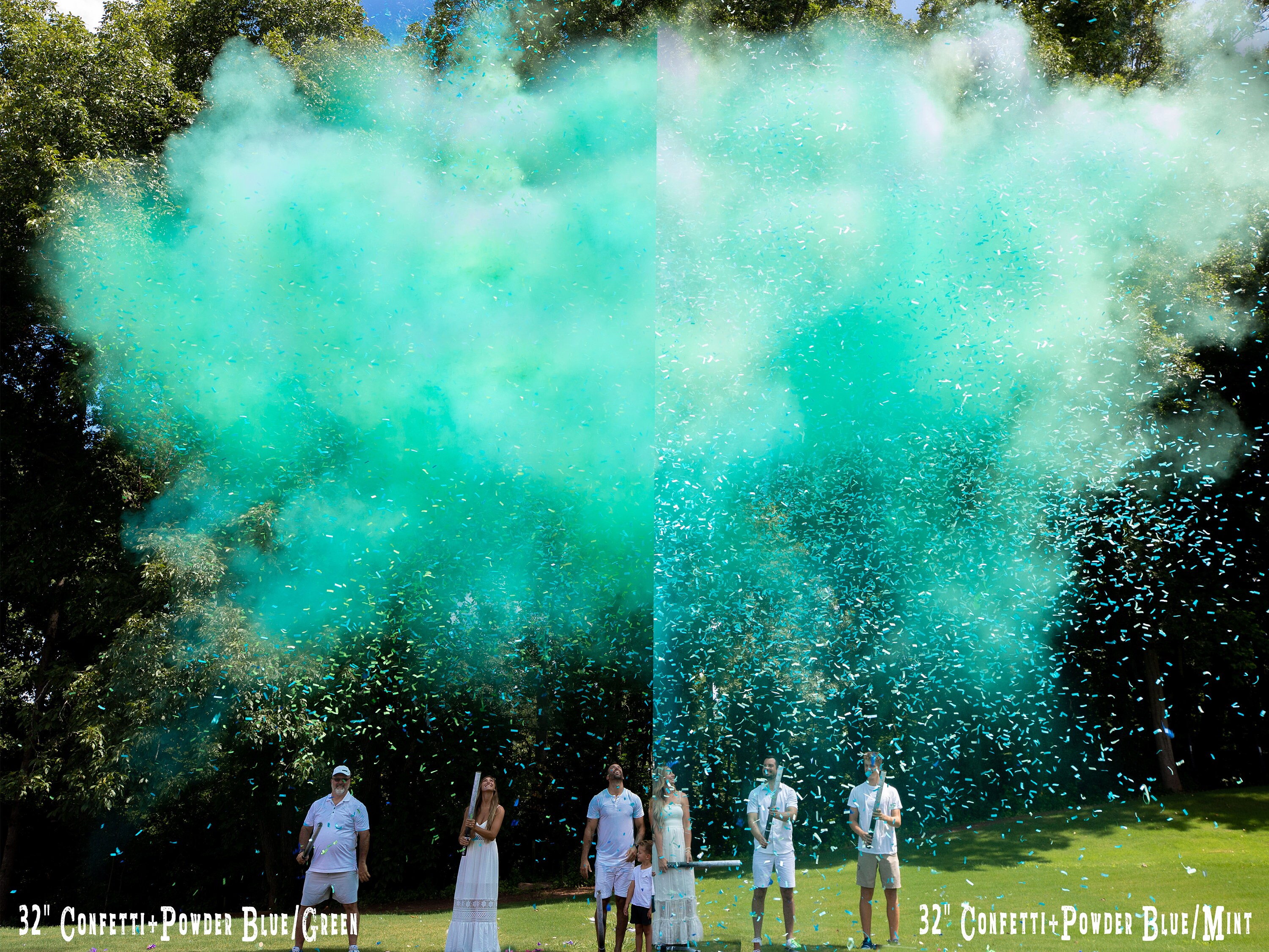 Baby Gender Reveal Cannon Smoke Powder, Confetti, and Streamers in one Cannons! In Pink or Blue