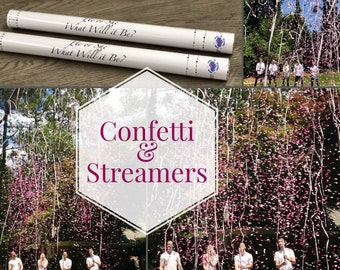 24" CONFETTI & STREAMERS CANNON Gender Reveal Confetti Cannon and Confetti Cannons! *New* Gender Reveal Idea! Ships Same Day!