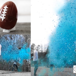 10 Powder & Confetti Gender Football Reveal Ball Gender Reveal Football Ships Same Day Pink, Blue, Purple, Green, Yellow, Orange Red image 6