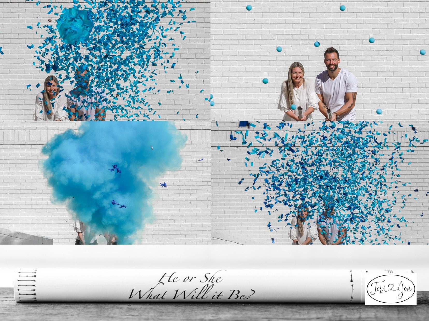 25 Wholesale 24 Confetti Streamer Powder Cannon Sponge Balls Gender Reveal Cannon Smoke Powder