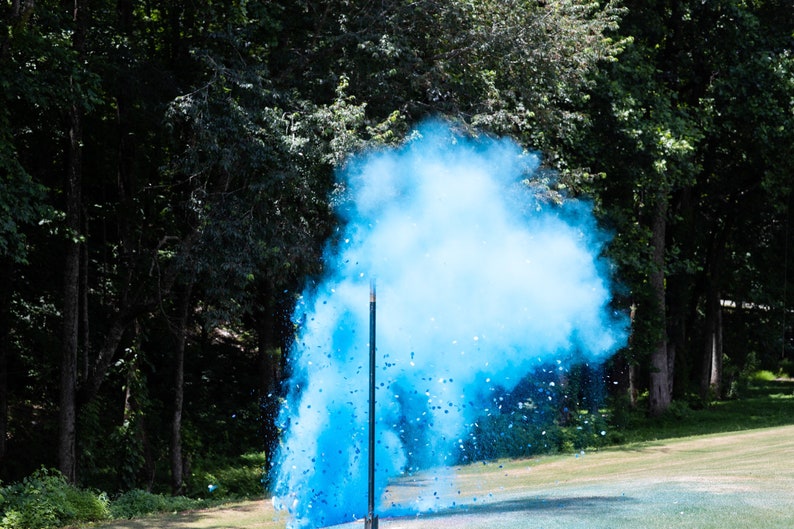 XL Shooting Target Gender Reveal Pink or Blue | Powder Confetti Burst Target | Gun Gender Reveal Party Idea image 5