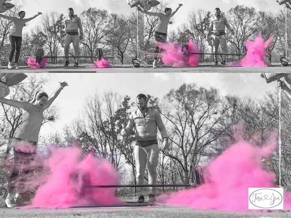 Lifting Gender Reveal! Gym Gender Reveal! Fitness Gender reveal! Simple Barbell Pack &  Medicine Ball Pack for Weight Lifting Gender Reveals