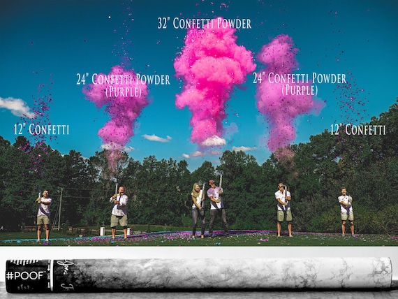 32" Confetti & Powder Cannon Gender Reveal Both Smoke Powder and Confetti in one Cannon! Smoke Powder Cannons and Confetti Cannons Pink Blue