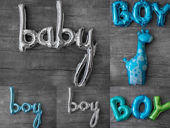 Boy Balloon in Silver or Blue for Gender Reveals or Baby Showers Decorations