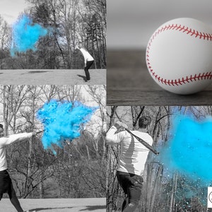 Gender Reveal Baseball Gender Reveal Baseballs in Pink or Blue Filled w/ Powder and or Confetti Pair with Our Cannons Handmade Baseball image 7