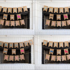 GUNS or GLITTER Burlap Banner The Perfect Gender Reveal Theme Customizable Burlap Banners Perfect Gender Reveal Ideas image 4