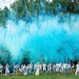 32" Push-Button Gender Reveal Popper – Assorted Pink & Blue Colors, Unique Confetti Powder Streamer Mix for Stunning Gender Reveal Ideas