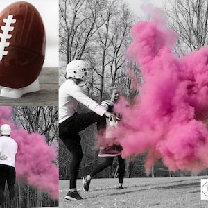 10 Powder & Confetti Gender Football Reveal Ball Gender Reveal Football Ships Same Day Pink, Blue, Purple, Green, Yellow, Orange Red image 1