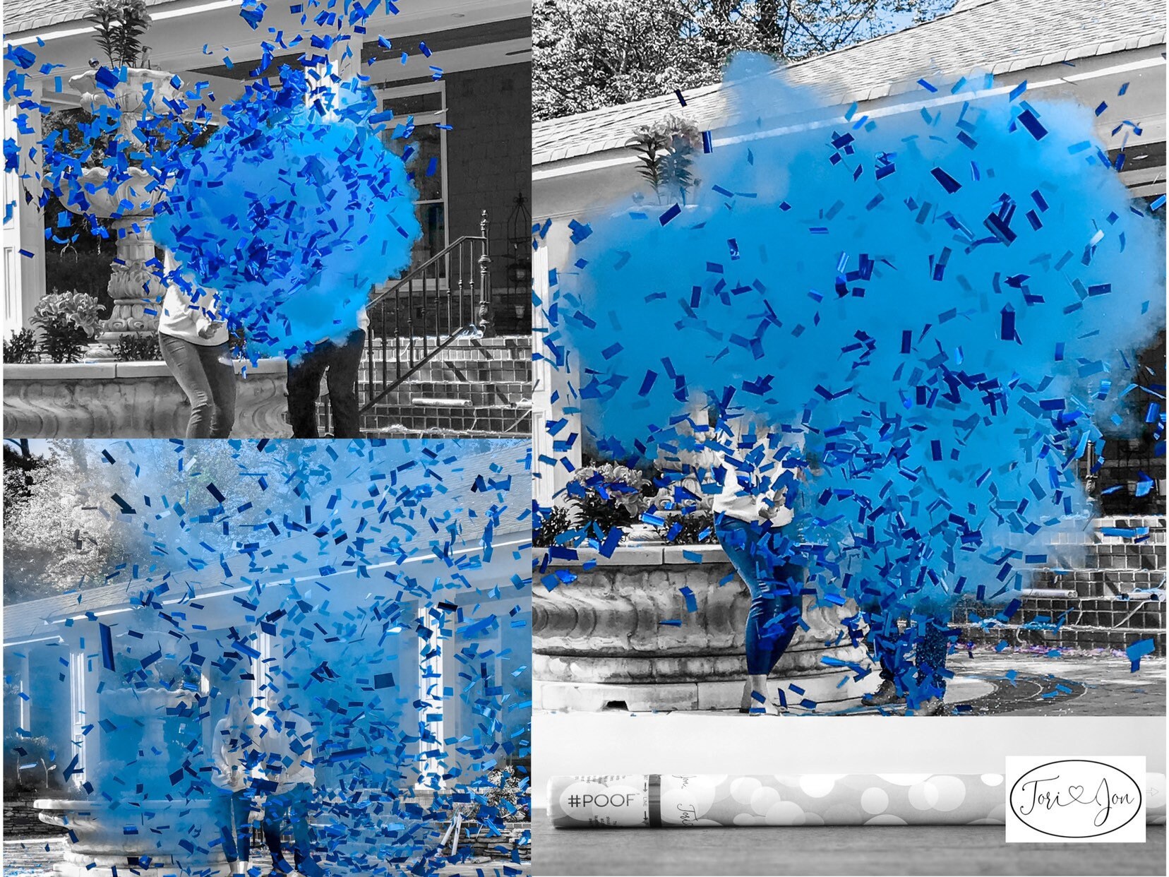 24 Confetti & Powder Cannon Gender Reveal Both Smoke Etsy