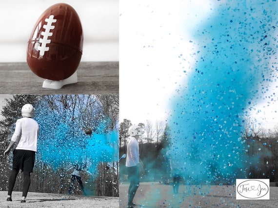 Gender Reveal Football 10" Powder & Confetti Gender Reveal Ball Gender Reveal Football Pink, Blue, Purple, Green, Yellow, Orange Red