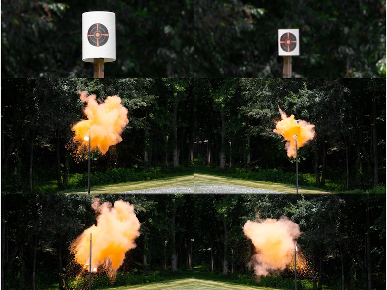 Gender Reveal Shooting Targets | Skeet & XL Skeet Targets | Pink or Blue Powder Reveal | Gun Gender Reveal Party | Confetti Burst Target image 8
