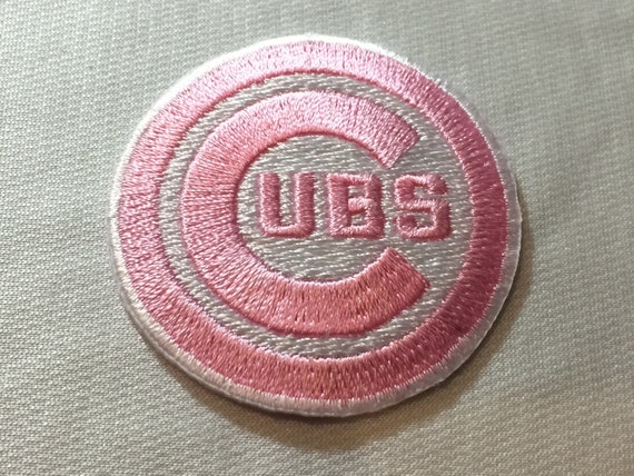 Lot of 3 Chicago Cubs Pink Embroidered Iron On Patch.