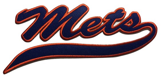new york mets iron on script patch ny mets embroidered iron on etsy
