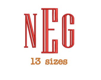 Engraved Monogram Embroidery Font, BX Font, Embroidery Design Monogram Font, Embroidery Monogram Alphabet Designs