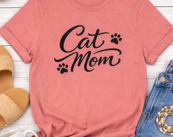 Camiseta con estampado de huellas de gatas para mamás de gatos / Camiseta para amantes de los gatos
