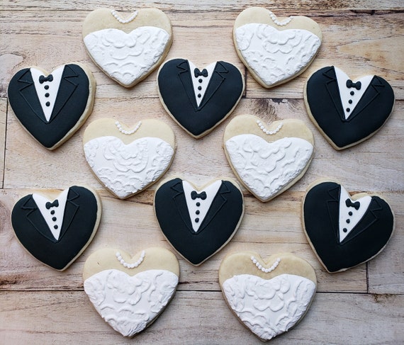 12 Bride Groom Sugar Cookies Etsy