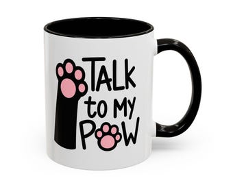 Taza "Háblame de mi pata" / Taza de café para amantes de los gatos, con temática de mascotas divertidas.