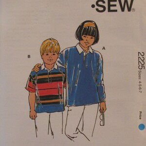 Boy KWIK SEW PATTERN Long or Short Sleeves Top Shirt 24202421 Girl Uncut Size 4-7 & 8-14 Front Buttoned Placket T-Shirt