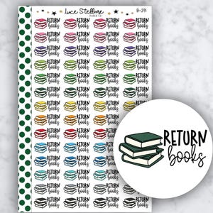RETURN BOOKS Planner Stickers / Book Planner Stickers / B-291