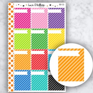 GESTREIFTE KÄSTCHEN Sticker / To Do List Sticker / Erin Condren Sticker / Happy Planner Sticker / bd-33