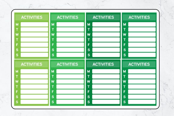 Blank Checklist Full Box Planner Stickers / Checklist Full Box | Etsy