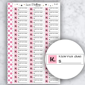 KLARNA Bill Due Aufkleber / Bill Due Aufkleber / Erin Condren Planer / Happy Planner / Funktionale Aufkleber / Symbol Aufkleber /B-65