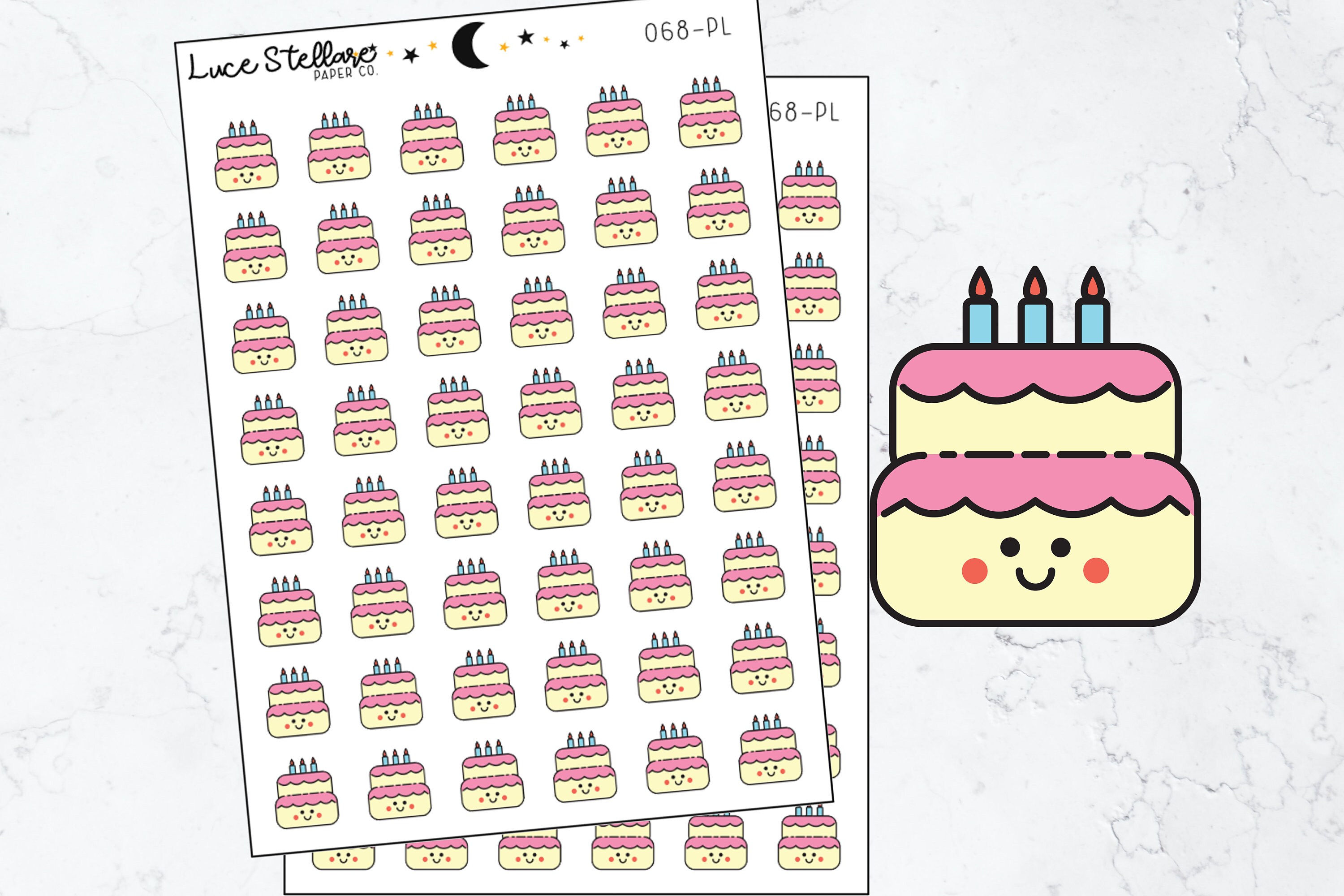CAKE Planner Stickers / Birthday Planner Stickers / Birthday | Etsy
