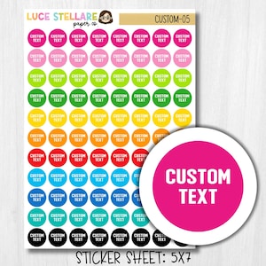 Pegatinas de planificador con texto personalizado y puntos