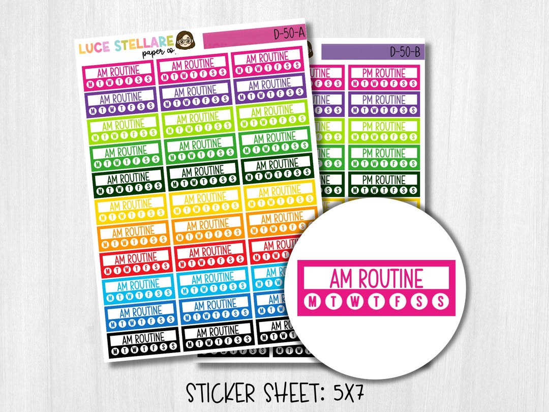 AM/PM Routine Tracker Planner Stickers / D-50 - Etsy