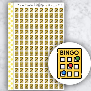 Autocollants de planificateur de BINGO/cartes de bingo-test/rappel de nuit de bingo-test/tracker de bingo-test/planificateur d'Erin Condren/Happy Planner/B-172