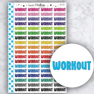 WORKOUT Script Planner Stickers / WorkoutPlanner Stickers / AC-03