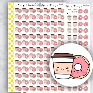 COFFEE AND DONUTS Planner Stickers // B-17