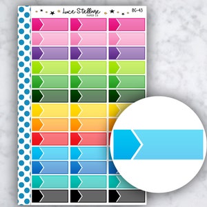 GEKLEURDE QUARTER BOX Planner Stickers / Erin Condren Planner / Happy Planner / Vertical Planner / Functionele Stickers / bc-43