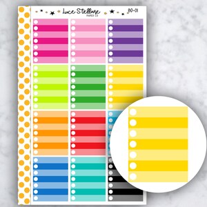 OMBRE CHECKLIST Full Box Planner Stickers / Full Boxes Planner Stickers  / Erin Condren Planner / Happy Planner Stickers / BD-01