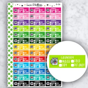 LAUNDRY CHECKLIST Planner Stickers /Laundry Planner Stickers  / Laundry Tracker /B-106