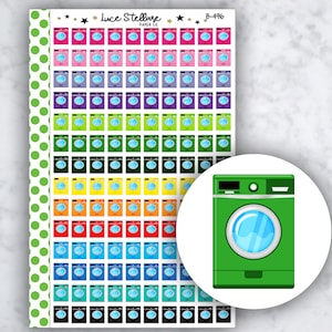 LAUNDRY Planner Stickers / Laundry Day Reminder / Chores Stickers / Fold Clothes Stickers / B-496