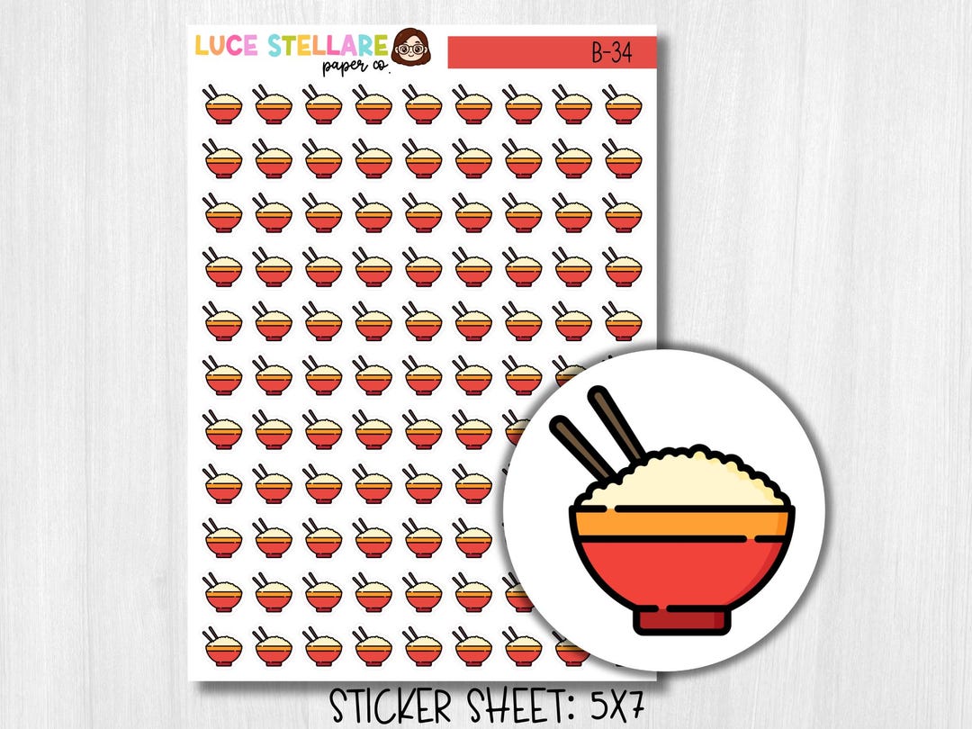 Rice Bowl Planner Stickers / B-34 - Etsy