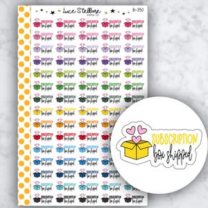 CAIXA DE ASSINATURA ENVIADA Adesivos de planejador / Adesivos de rastreador de pedidos / Rastreador de pedidos on-line / Planejador feliz / Planejador Erin Condren / B-350