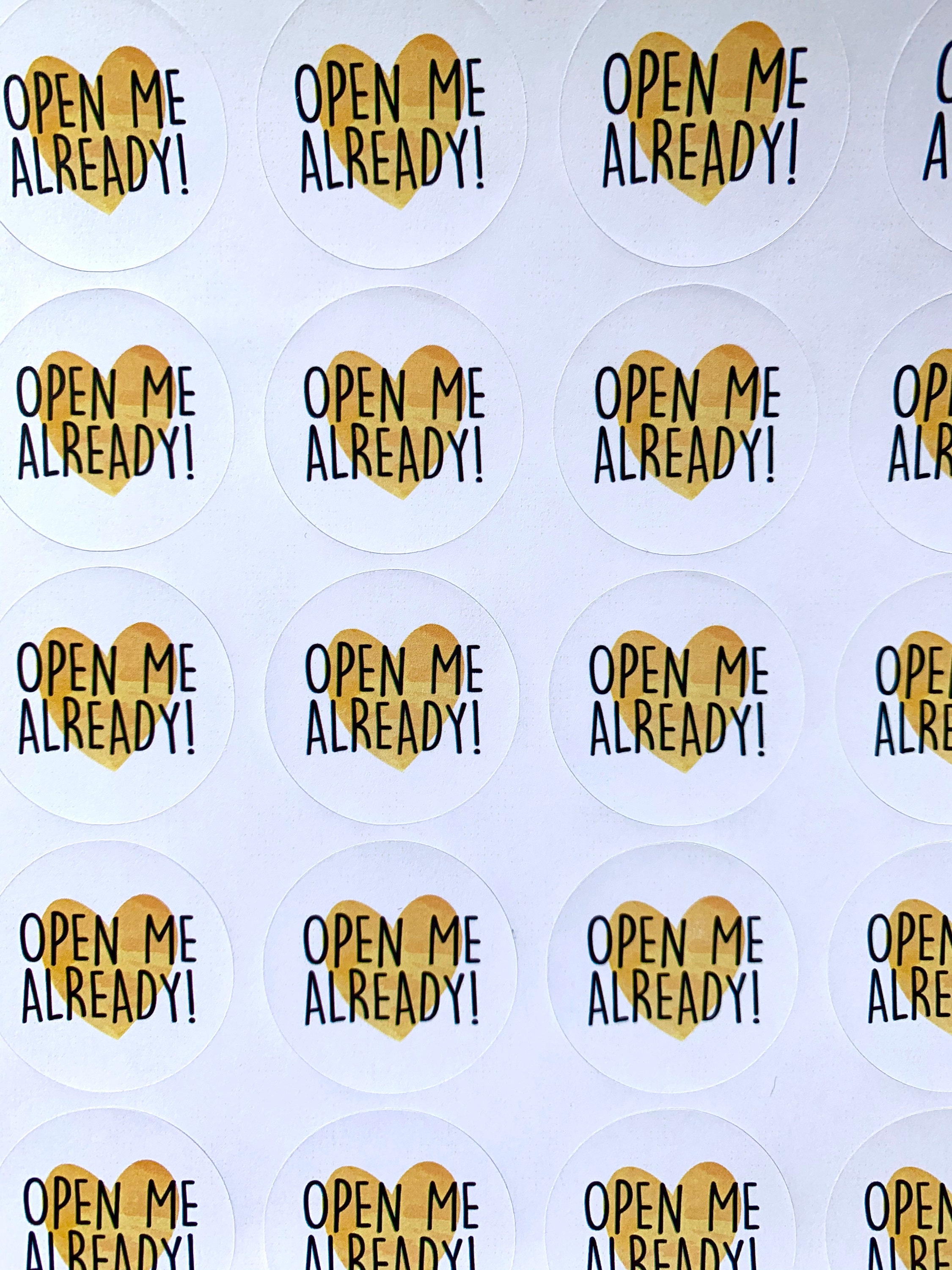 Open me Stickers / Packaging Stickers / Business Stickers / Etsy