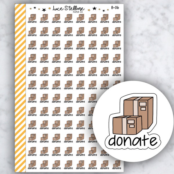 DONATE Planner Stickers / Drop Off Donation Planner Stickers / Donation Reminder / Erin Condren Planner / Happy Planner Stickers / B-06