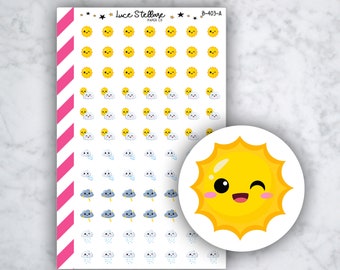 WEATHER TRACKER Planner Stickers / Weather Stickers / Functional Planner Stickers / Erin Condren Planner / Happy Planner Stickers / B-403