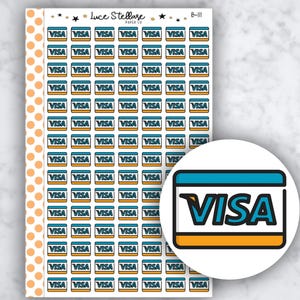 Pegatinas para planificador de facturas vencidas de tarjetas de crédito / Pegatinas para facturas vencidas / Pegatinas para pagos con tarjeta Visa / Happy Planner / Pegatinas funcionales / B-111