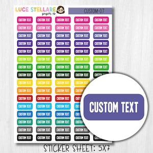 Custom  Boxes Planner Stickers / Custom Planner Stickers / Erin Condren Planner / Happy Planner Custom Text /Functional Stickers