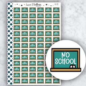 Adesivos para planejador NO SCHOOL BOARD / Adesivos para quadro negro No School / Adesivos escolares / Lembrete escolar / Planejador Erin Condren / B-92