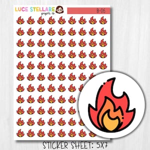 Pegatinas para planificador de llamas / B-06