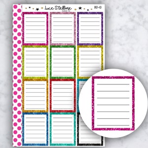 GLITTER FULL BOXES Planner Stickers / To Do List Planner Stickers / Erin Condren Planner / Happy Planner Stickers / bd-10