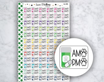 PET MEDICATION TRACKER Planner Stickers / Pet Medication Reminder / Vet Stickers / Erin Condren Planner / Happy Planner / B-393