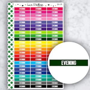 EVENING Header Planner Stickers / BH-09