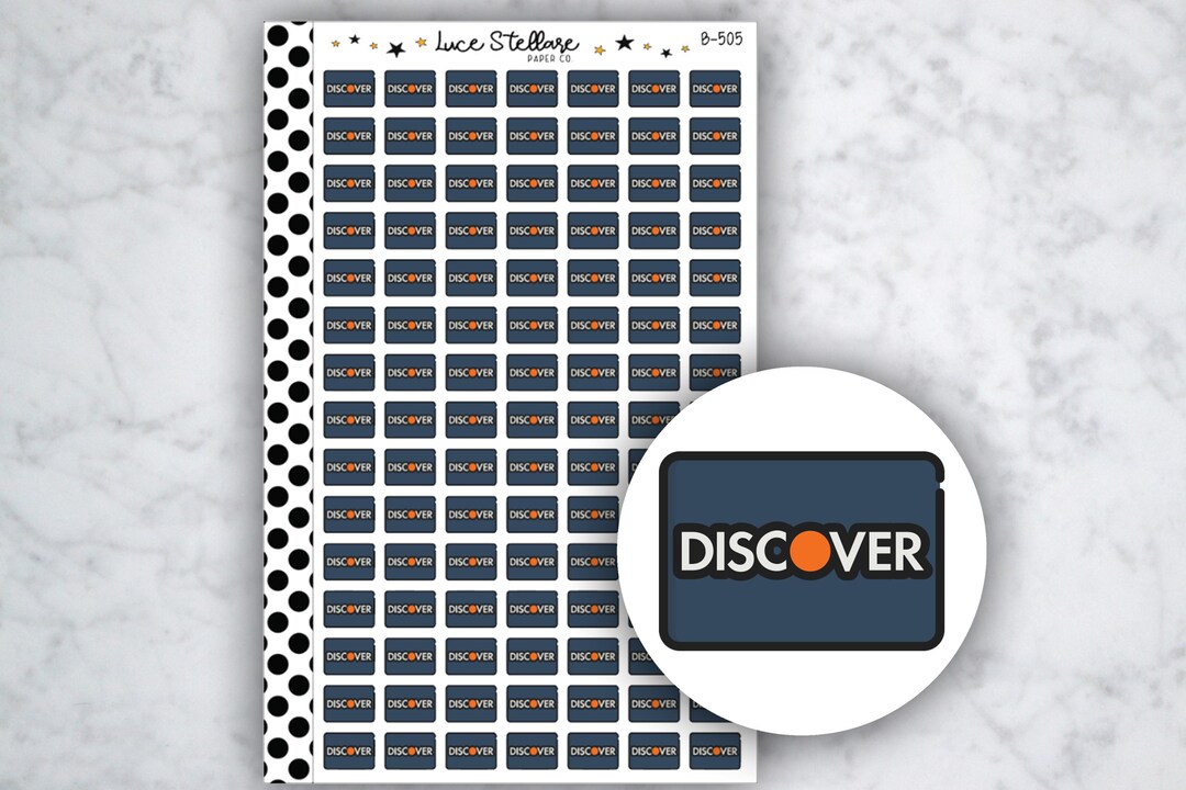 CREDIT CARD Bill Due Planner Stickers / Bill Due Stickers / Discover ...